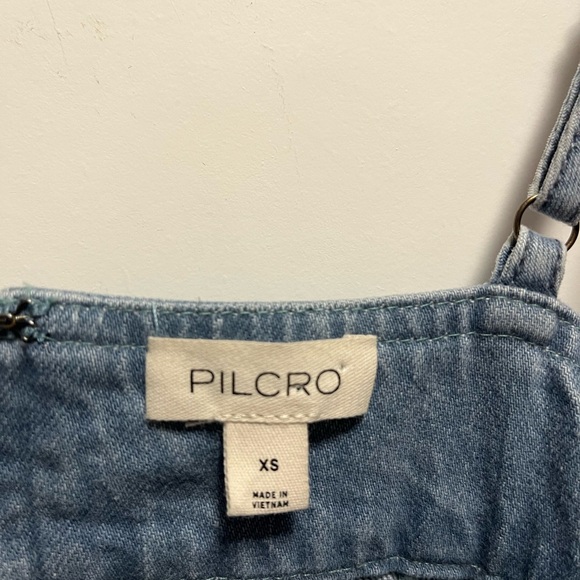 Pilcro Square-Neck Seamed Chambray Denim Midi Dress Women’s Size XS - Picture 4 of 9